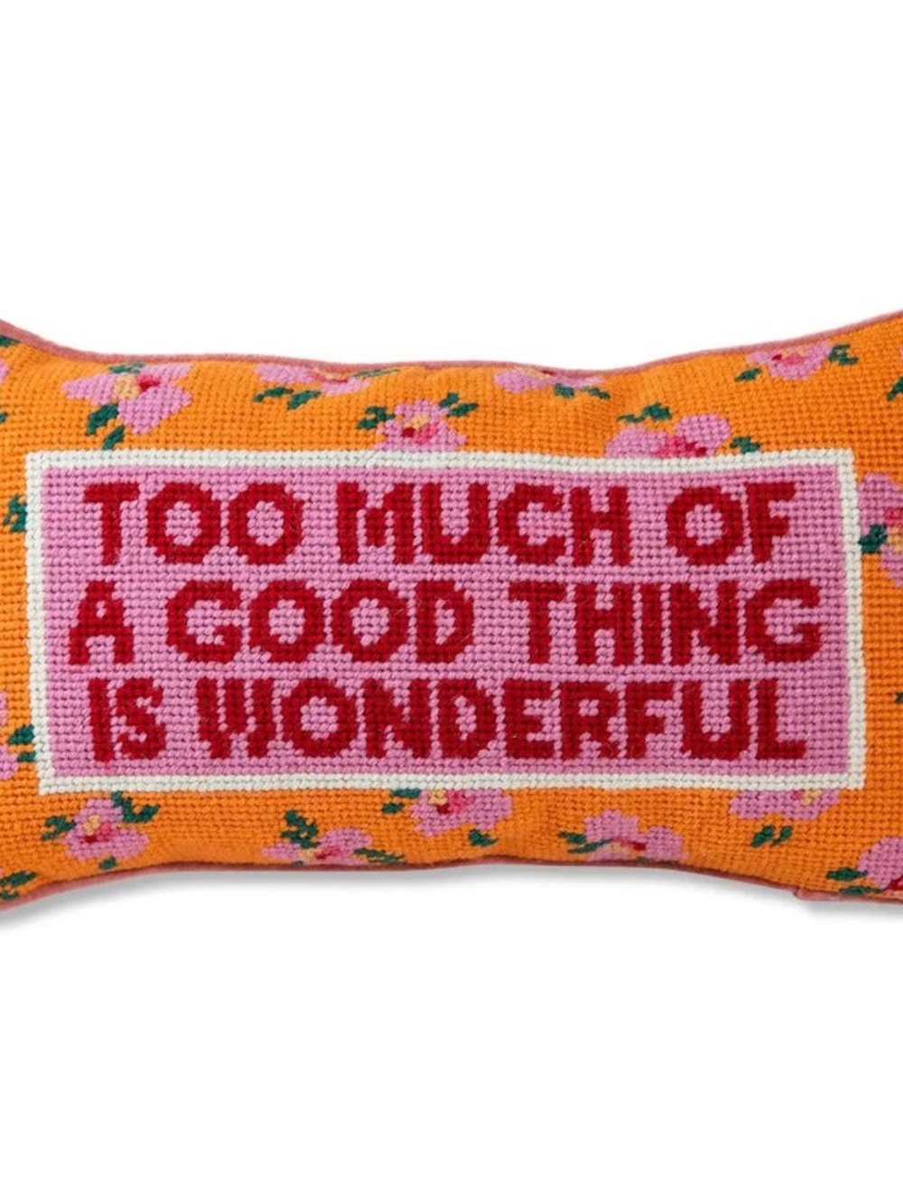 NEW Furbish Studio Too Much of a Good Thing Needlepoint Petite Throw Pillow